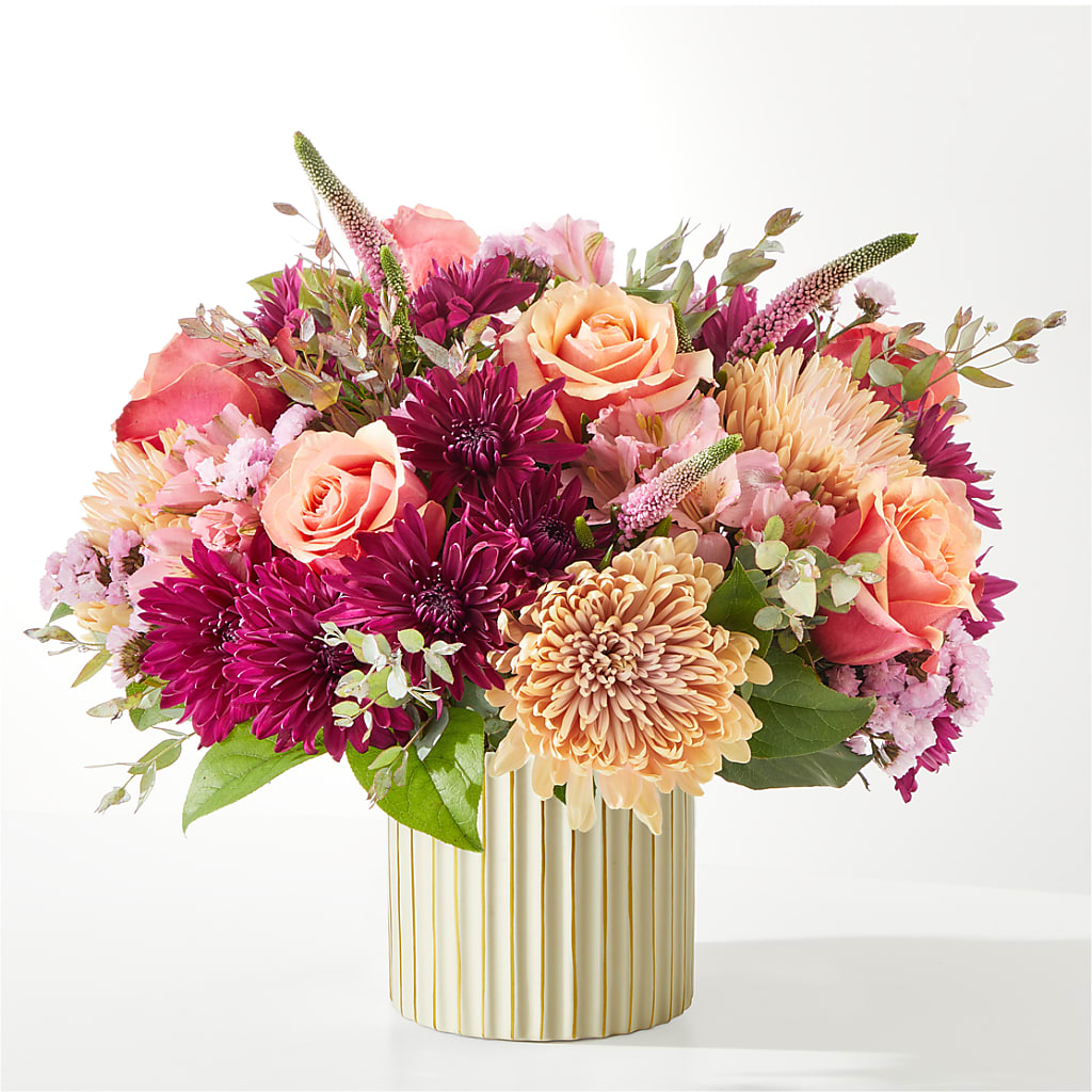 Berry Cobbler Bouquet with Ivory Vase – BRICK HOUSE FLORIST & GIFTS, Staunton IL
