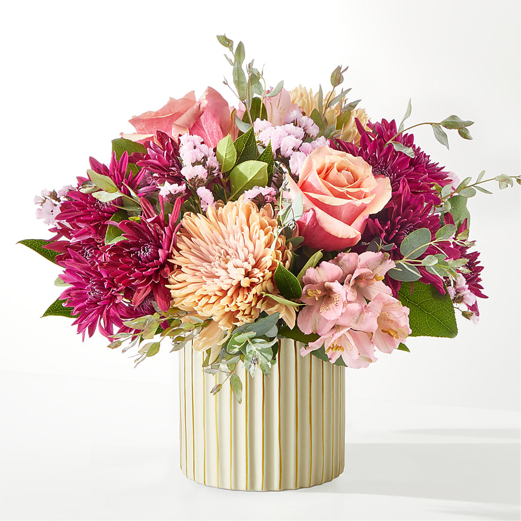 Berry Cobbler Bouquet with Ivory Vase – BRICK HOUSE FLORIST & GIFTS, Staunton IL
