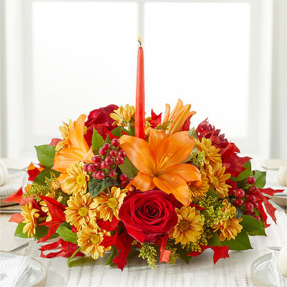 Autumn's Embrace Centerpiece – BRICK HOUSE FLORIST & GIFTS, Staunton IL