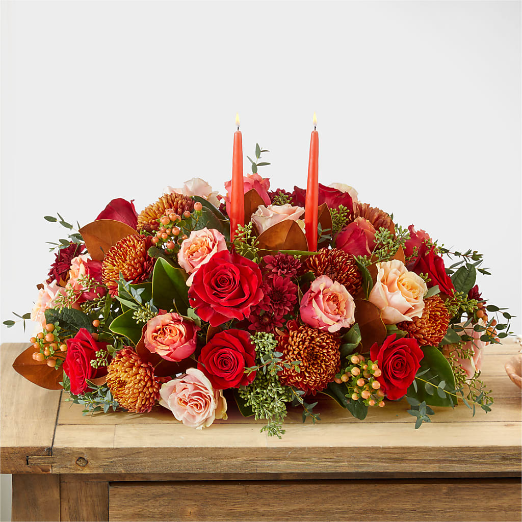 Gather Near Centerpiece – BRICK HOUSE FLORIST & GIFTS, Staunton IL