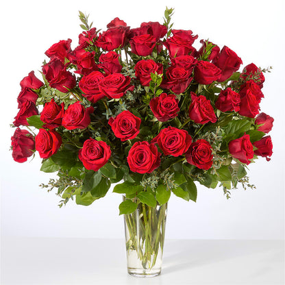 Forever Yours Fifty Stem Red Rose Bouquet – BRICK HOUSE FLORIST & GIFTS, Staunton IL