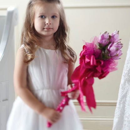 Sparkle Pink Flower Girl Bouquet – BRICK HOUSE FLORIST & GIFTS, Staunton IL